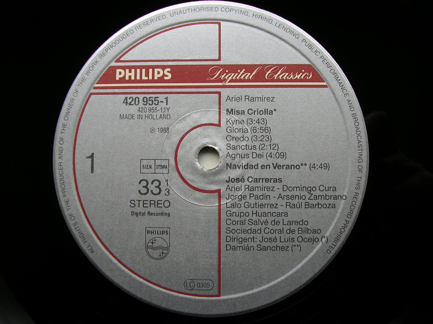RAMIREZ: MISA CRIOLLA    CARRERAS / GRUPO HUANCARA / OCEJO  420 955