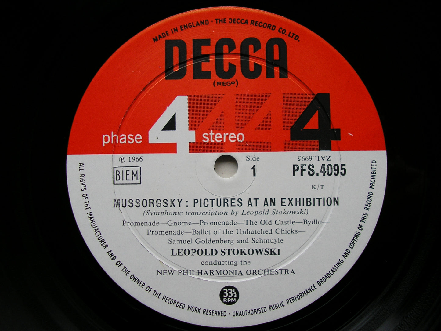 MUSSORGSKY: PICTURES AT AN EXHIBITION   STOKOWSKI /NEW PHILHARMONIA    PFS 4095