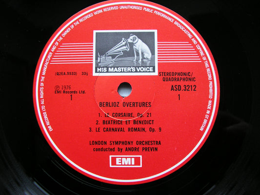 BERLIOZ: OVERTURES ANDRE PREVIN / LONDON SYMPHONY ORCHESTRA  ASD 3212