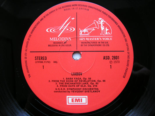 LIADOV: A MUSICAL SNUFF BOX / KIKIMORA / THE ENCHANTED LAKE YEVGENY SVETLANOV / USSRSO ASD 2801