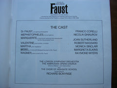 GOUNOD: FAUST - CORELLI / SUTHERLAND / GHIAUROV / LONDON SYMPHONY / BONYNGE   SET 327 - 30