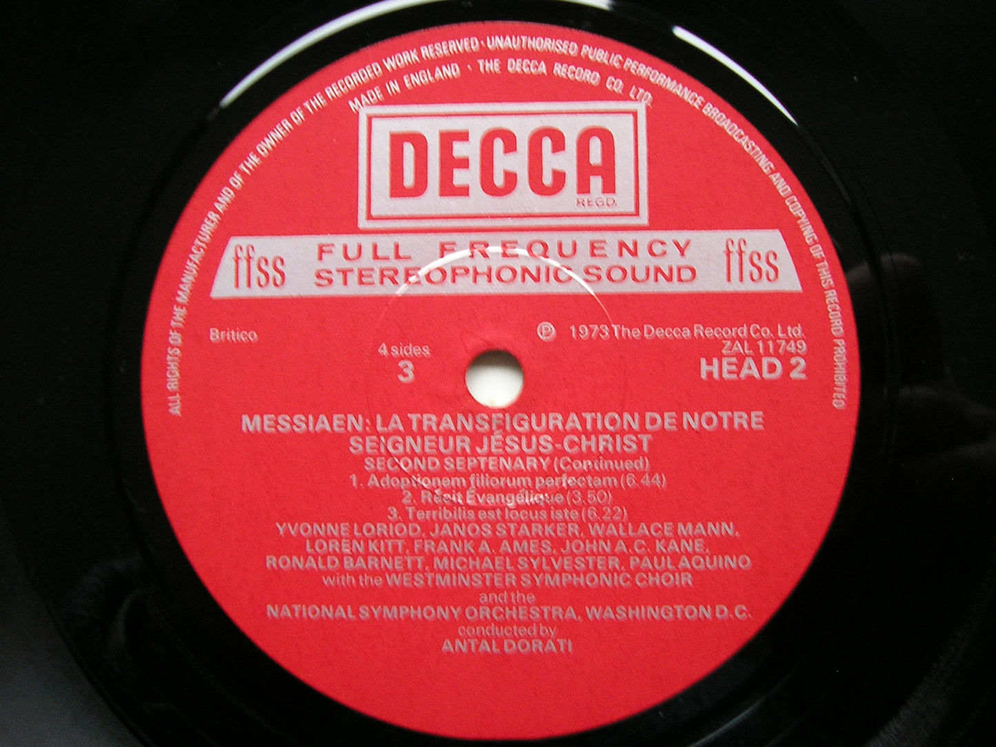 MESSIAEN: LA TRANSFIGURATION DE NOTRE SEIGNEUR     NATIONAL SYMPHONY WASHINGTON DC / DORATI      HEAD 1 / 2