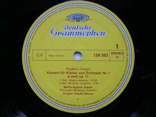 CHOPIN: PIANO CONCERTO No. 1 / LISZT: PIANO CONCERTO No. 1    ARGERICH / LONDON SYMPHONY / ABBADO    139 383