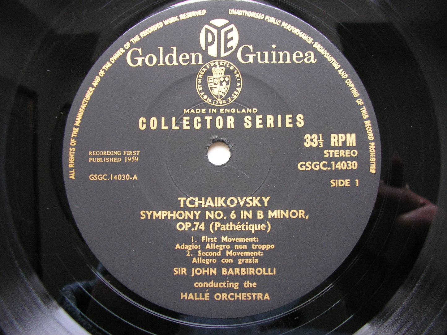 TCHAIKOVSKY: SYMPHONY No. 6   BARBIROLLI / HALLE ORCHESTRA   GSGC 14030