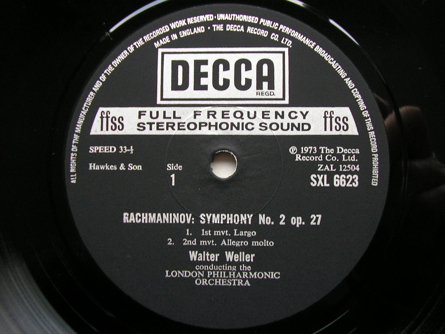 RACHMANINOV: SYMPHONY No. 3 / THE ROCK  WELLER / LONDON PHILHARMONIC  SXL 6720