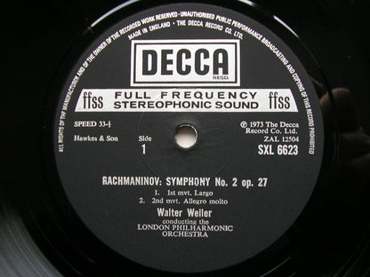 RACHMANINOV: SYMPHONY No. 3 / THE ROCK  WELLER / LONDON PHILHARMONIC  SXL 6720