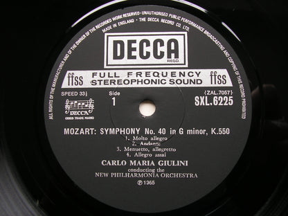 MOZART: SYMPHONIES Nos. 40 & 41   GIULINI / NEW PHILHARMONIA / SXL 6225