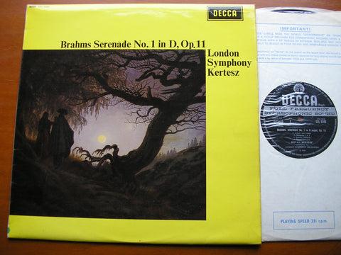 BRAHMS: SERENADE No. 1     KERTESZ / LONDON SYMPHONY   SXL 6340