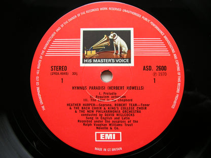 HOWELLS: HYMNUS PARADISI   HARPER / TEAR / NEW PHILHARMONIA / DAVID WILLCOCKS  ASD 2600