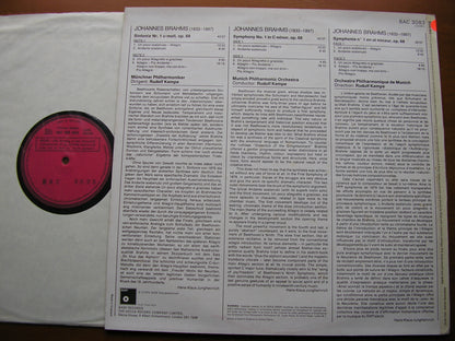BRAHMS: SYMPHONY No. 1    KEMPE / MUNICH PHILHARMONIC ORCHESTRA   BAC 3083