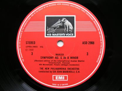 MAHLER: SYMPHONIES Nos. 6 & 9  SIR JOHN BARBIROLLI / BERLIN PHILHARMONIC / NEW PHILHARMONIA    SLS 851