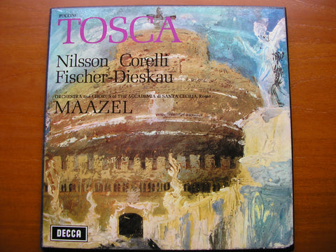 PUCCINI: TOSCA - NILSSON / CORELLI / FISCHER-DIESKAU / SANTA CECILIA ROME / MAAZEL    SET 341 - 2