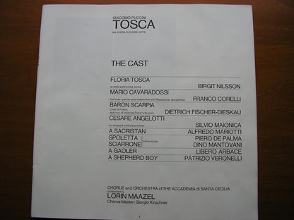 PUCCINI: TOSCA - NILSSON / CORELLI / FISCHER-DIESKAU / SANTA CECILIA ROME / MAAZEL    SET 341 - 2