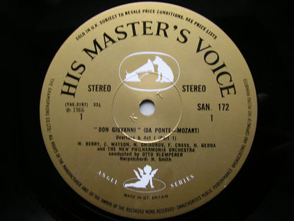 MOZART: DON GIOVANNI -   GHIAUROV / LUDWIG / WATSON / GEDDA / BERRY / FRENI / NEW PHILHARMONIA / KLEMPERER    SAN 172 - 5