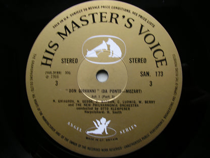 MOZART: DON GIOVANNI -   GHIAUROV / LUDWIG / WATSON / GEDDA / BERRY / FRENI / NEW PHILHARMONIA / KLEMPERER    SAN 172 - 5
