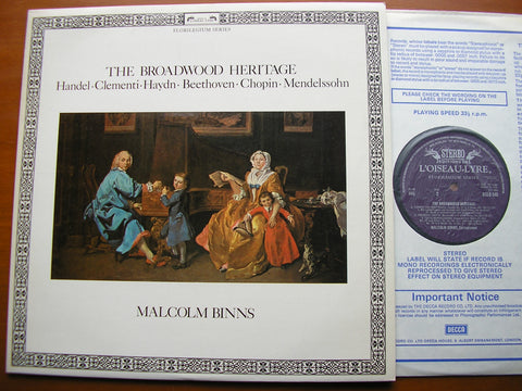 THE BROADWOOD HERITAGE: CLEMENTI / HAYDN / BEETHOVEN / CHOPIN / MENDELSSOHN / HANDEL      BINNS    DSLO 540