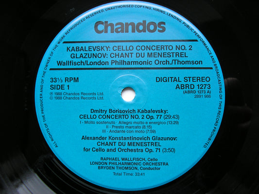 KABALEVSKY: CELLO CONCERTO No. 2 / KHACHATURIAN: CELLO CONCERTO / GLAZUNOV: CHANT DU MENESTREL   WALLFISCH / LONDON PHILHARMONIC / THOMSON   ABRD 1273