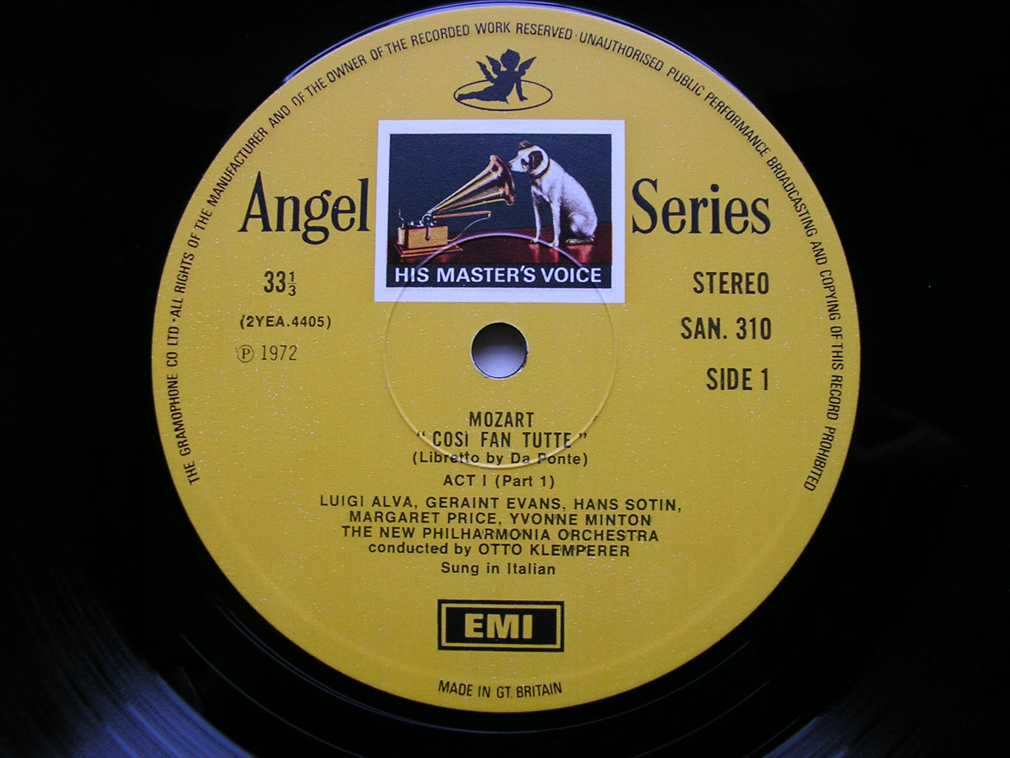 MOZART: COSI FAN TUTTE - PRICE / MINTON / POPP / ALVA / EVANS / SOTIN / NEW PHILHARMONIA / OTTO KLEMPERER    SLS 961