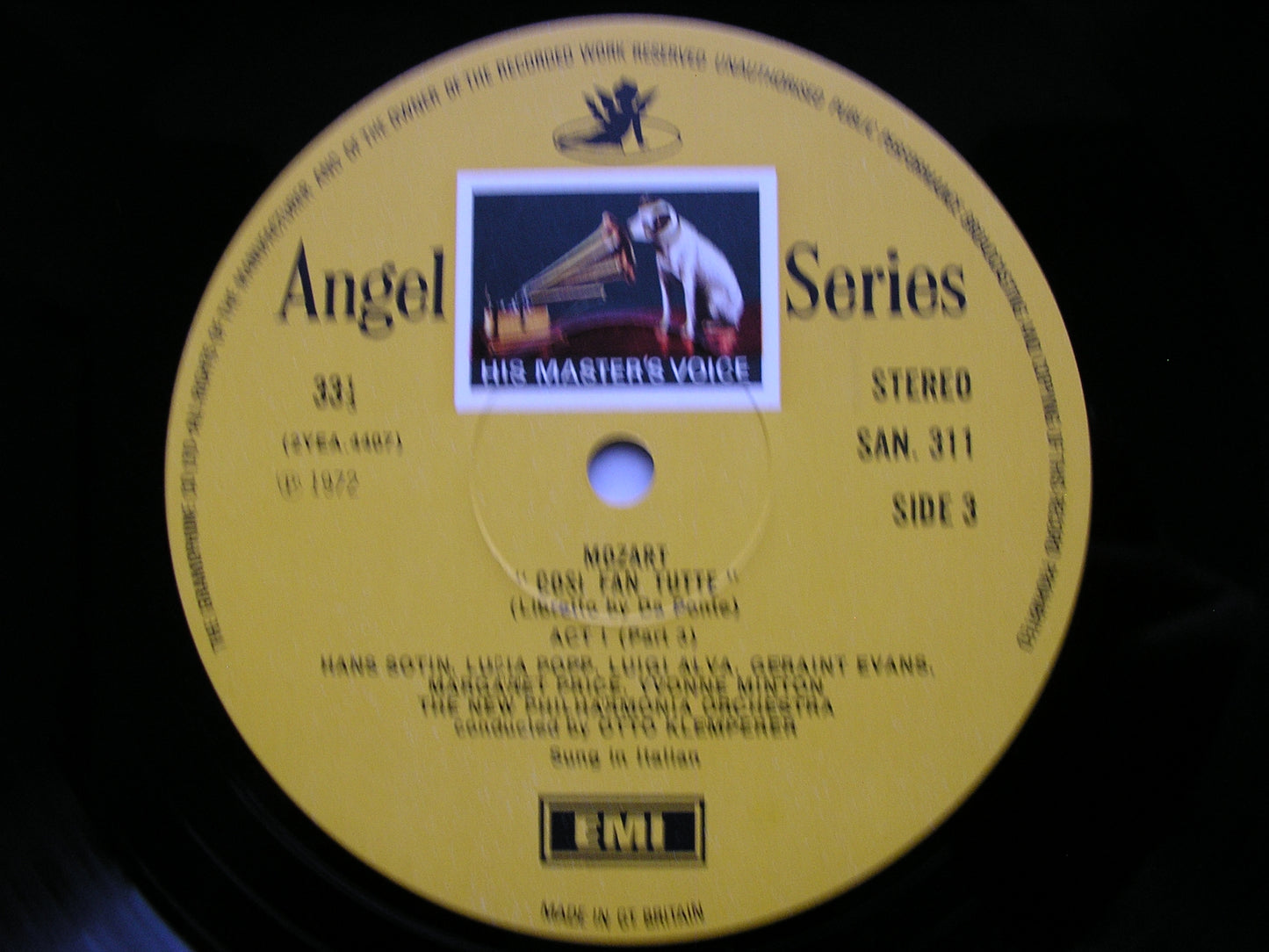 MOZART: COSI FAN TUTTE - PRICE / MINTON / POPP / ALVA / EVANS / SOTIN / NEW PHILHARMONIA / OTTO KLEMPERER    SLS 961