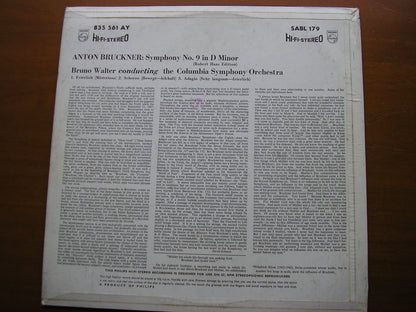BRUCKNER: SYMPHONY No. 9     BRUNO WALTER / COLUMBIA SYMPHONY    SABL 179