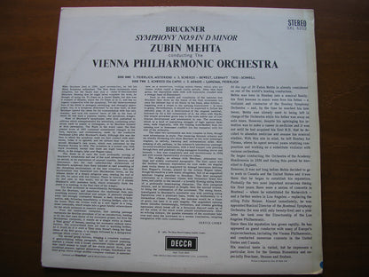BRUCKNER: SYMPHONY No. 9    MEHTA / VIENNA PHILHARMONIC     SXL 6202