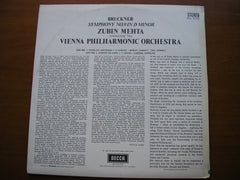 BRUCKNER: SYMPHONY No. 9    MEHTA / VIENNA PHILHARMONIC     SXL 6202