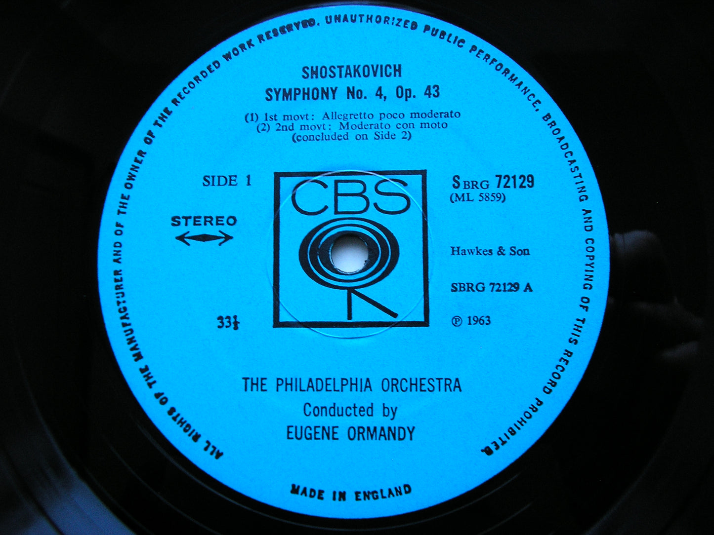 SHOSTAKOVICH: SYMPHONY No. 4   ORMANDY / PHILADELPHIA ORCHESTRA   72129