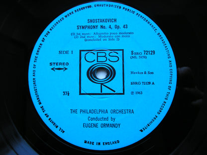 SHOSTAKOVICH: SYMPHONY No. 4   ORMANDY / PHILADELPHIA ORCHESTRA   72129