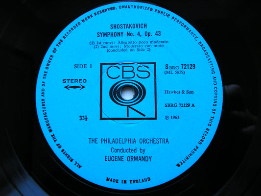 SHOSTAKOVICH: SYMPHONY No. 4   ORMANDY / PHILADELPHIA ORCHESTRA   72129