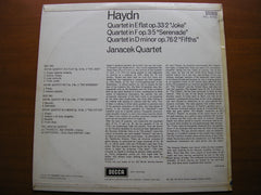 HAYDN: STRING QUARTETS in E 'Joke' / in F 'Serenade' / in D 'Fifths'     JANACEK QUARTET     SXL 6093