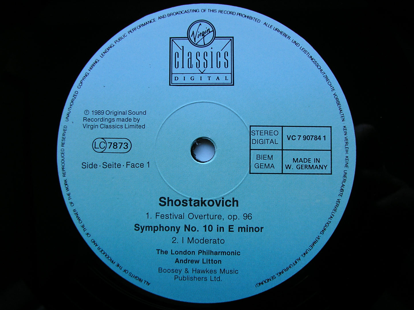 SHOSTAKOVICH: SYMPHONY No. 10   LITTON / LONDON PHILHARMONIC  VC 790784