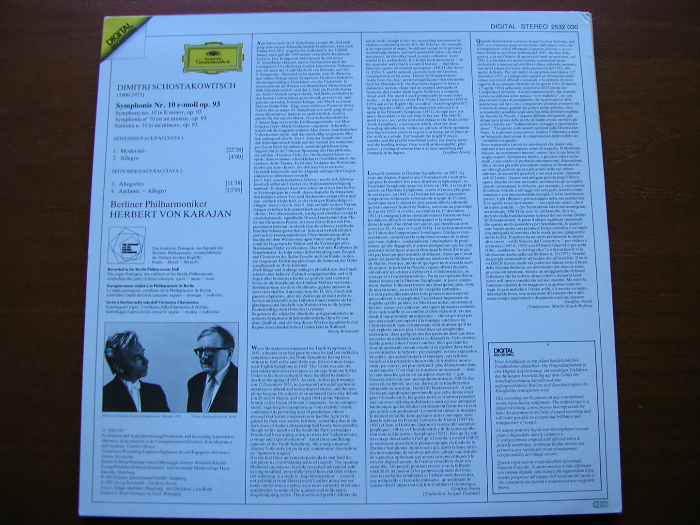 SHOSTAKOVICH: SYMPHONY No. 10   KARAJAN / BERLIN PHILHARMONIC  2532 030