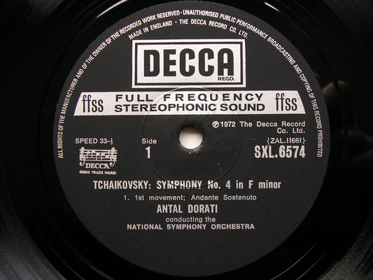 TCHAIKOVSKY: SYMPHONY No. 4   ANTAL DORATI / NATIONAL SYMPHONY ORCHESTRA   SXL 6574