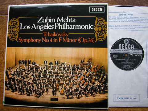 TCHAIKOVSKY: SYMPHONY No. 4   MEHTA / LOS ANGELES PHILHARMONIC  SXL 6323