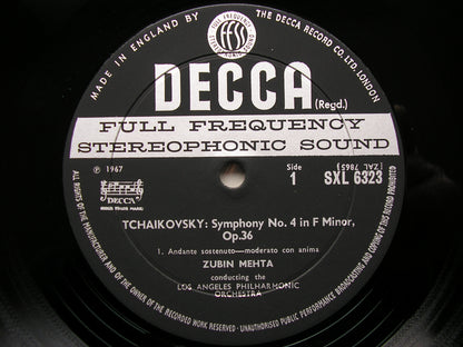 TCHAIKOVSKY: SYMPHONY No. 4   MEHTA / LOS ANGELES PHILHARMONIC  SXL 6323