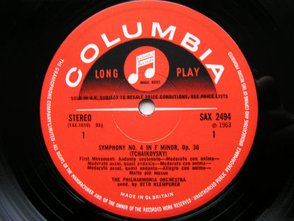 TCHAIKOVSKY: SYMPHONY No. 4  KLEMPERER / PHILHARMONIA ORCHESTRA  SAX 2494