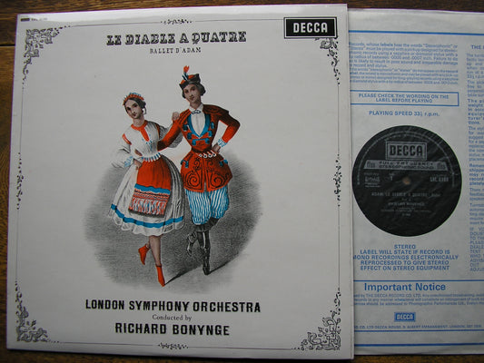 ADAM: LE DIABLE A QUATRE   RICHARD BONYNGE / LONDON SYMPHONY ORCHESTRA    SXL 6188