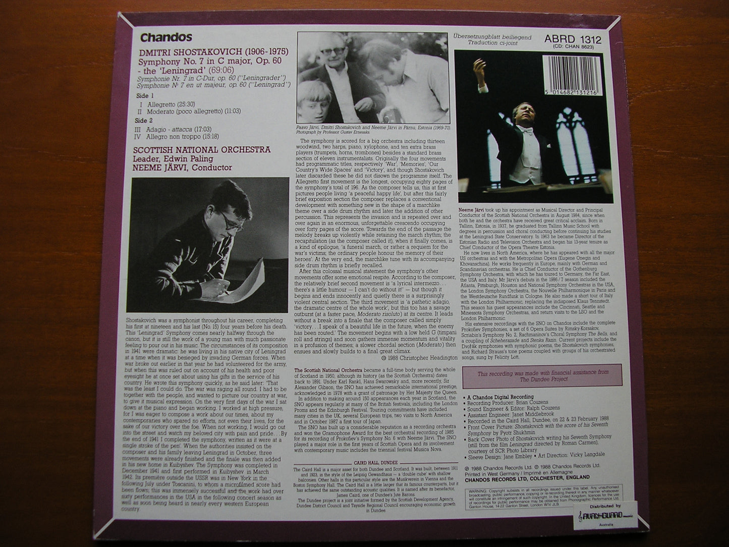 SHOSTAKOVICH: SYMPHONY No. 7 'Leningrad'   NEEME JARVI / SCOTTISH NATIONAL ORCHESTRA   ABRD 1312