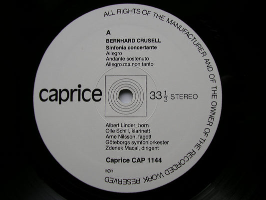 CRUSELL / ATTERBERG / EKLUND: MUSIC FOR HORN & ORCHESTRA    LINDER / GOTHENBORG SYMPHONY / DUTOIT / MACAL / OSKAMP   CAP 1144