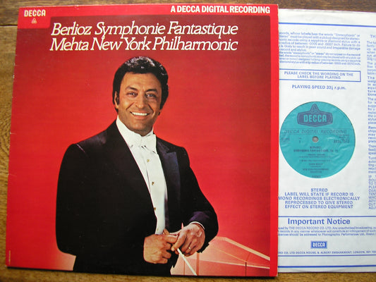 BERLIOZ: SYMPHONIE FANTASTIQUE   MEHTA / NEW YORK PHILHARMONIC ORCHESTRA  SXDL 7512