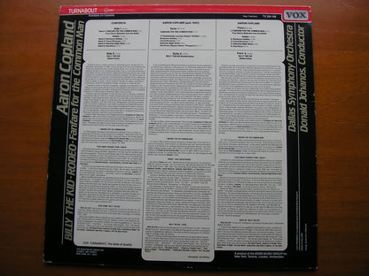 COPLAND: BILLY THE KID / RODEO / FANFARE FOR THE COMMON MAN    JOHANOS / DALLAS SYMPHONY    TV 334 169