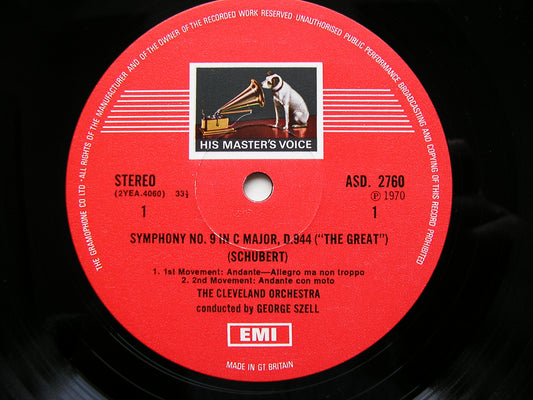 SCHUBERT: SYMPHONY No. 9  'Great C Major'   SZELL / CLEVELAND ORCHESTRA   ASD 2760
