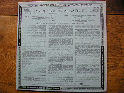 BERLIOZ: SYMPHONIE FANTASTIQUE   ARGENTA / PARIS CONSERVATOIRE ORCHESTRA  CS 6025