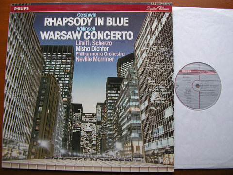 GERSHWIN: RHAPSODY IN BLUE / ADDINSELL: WARSAW CONCERTO / LITOLFF: SCHERZO   MISHA DICHTER / PHILHARMONIA / MARRINER  411 123