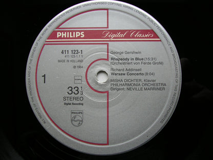 GERSHWIN: RHAPSODY IN BLUE / ADDINSELL: WARSAW CONCERTO / LITOLFF: SCHERZO   MISHA DICHTER / PHILHARMONIA / MARRINER  411 123