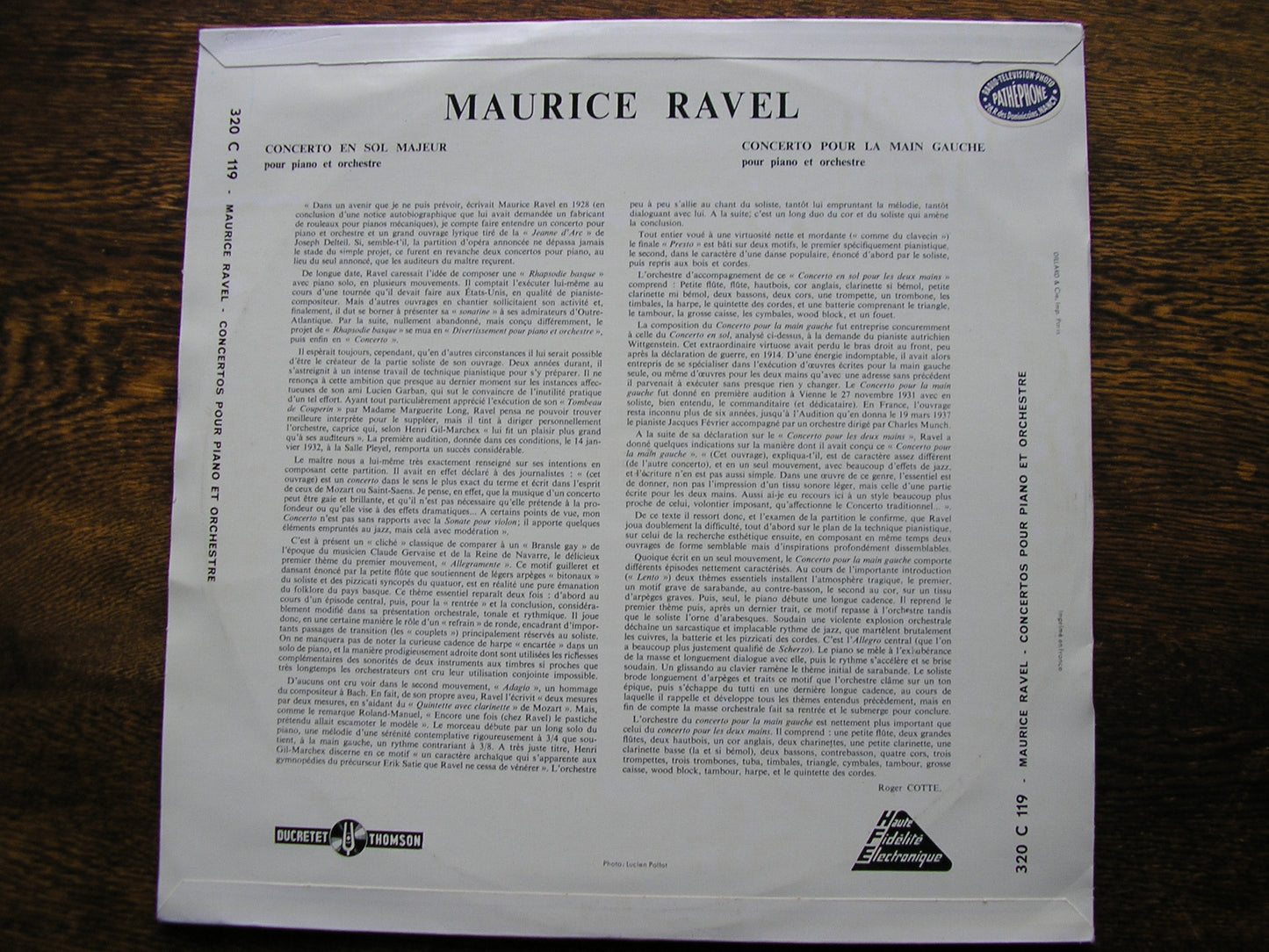 RAVEL: THE PIANO CONCERTOS   WAYENBERG / CHAMPS ELYSEES ORCHESTRA / BOUR   320 C 119