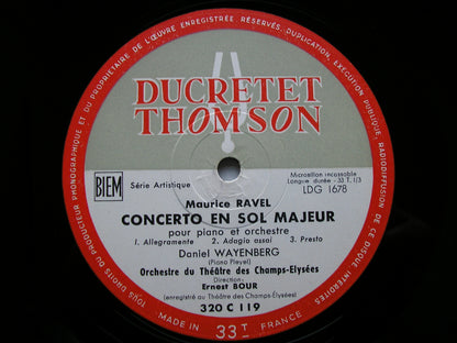 RAVEL: THE PIANO CONCERTOS   WAYENBERG / CHAMPS ELYSEES ORCHESTRA / BOUR   320 C 119