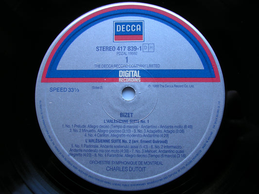 BIZET: L'ARLESIENNE SUITES Nos. 1 & 2 / CARMEN Suites Nos. 1 & 2    DUTOIT / MONTREAL SYMPHONY    417 839