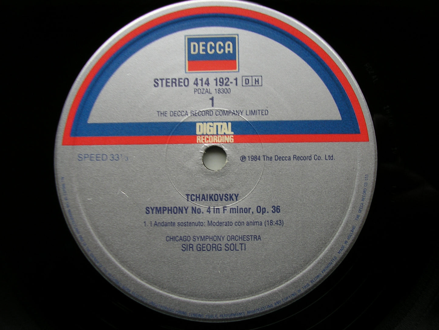 TCHAIKOVSKY: SYMPHONY No. 4    SOLTI / CHICAGO SYMPHONY   414 192