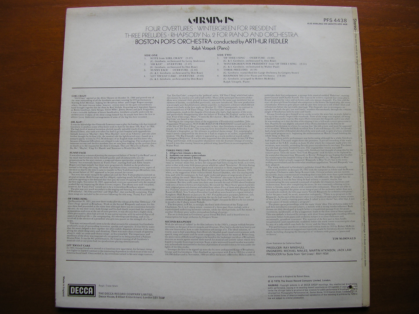 GERSHWIN: RHAPSODY No. 2 / THREE PRELUDES / FOUR OVERTURES / SUITE    VOTAPEK / BOSTON POPS / FIEDLER   PFS 4438